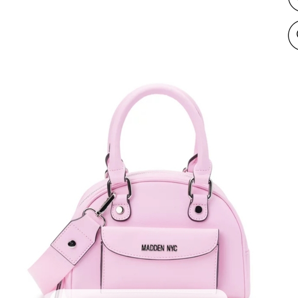 Pink Madden NYC Mini Bowler Handbag With Removable Pouch - Picture 10 of 11